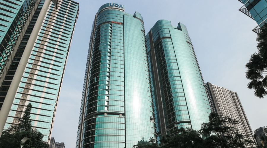 Outside view of office towers