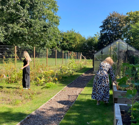 Two team members tending to their allotment plots