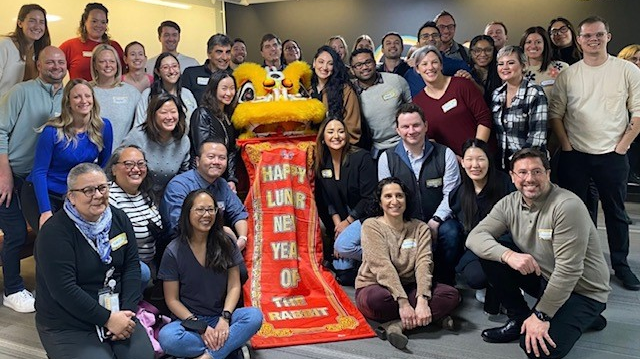 LSB San Francisco team gathered for group photo at Lunar New Year event