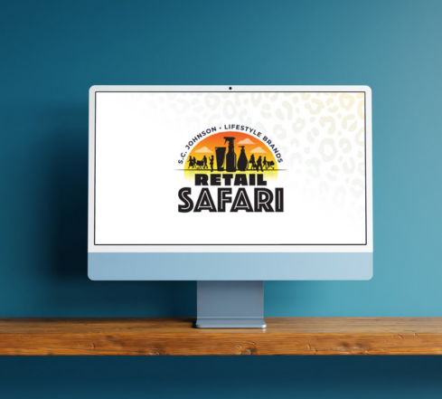 Computer screen with Retail Safari graphic