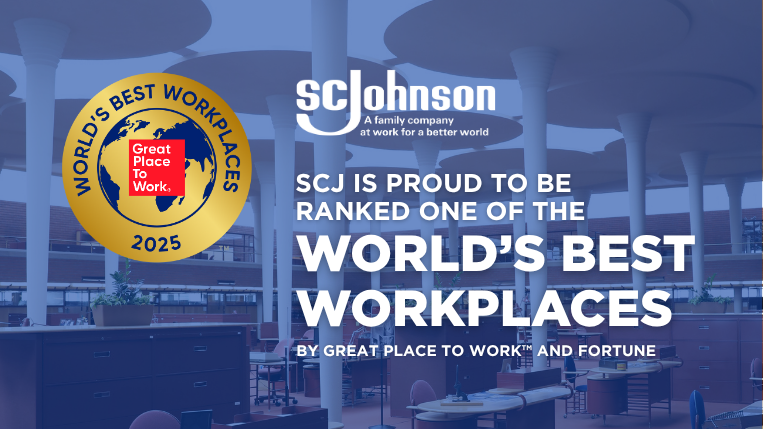 Graphic with SCJ World's Best Workplaces 2025 badge