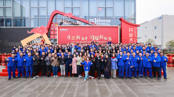 Group photo of SCJ China team at grand opening event