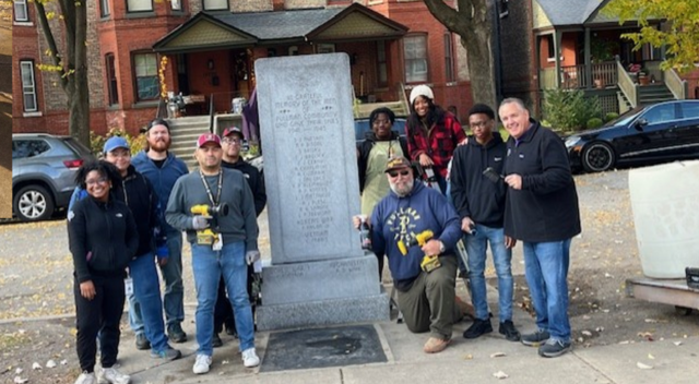 SCJ members posing for photo at a volunteering event