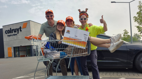 Four LSB team members posing outside of store for Retail Safari event