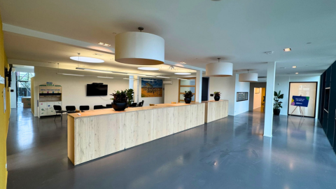Front desk area at LSB Belgium office
