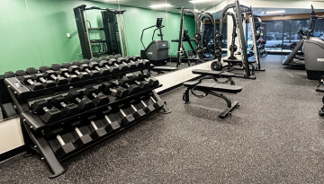 Fitness center with weights and equipment