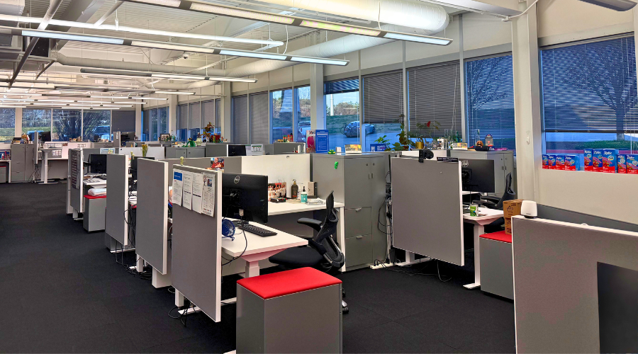 Cubicle area in office