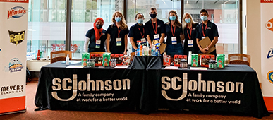 SC Johnson recruiting team members at a conference