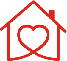 icon of a house with heart shape inside