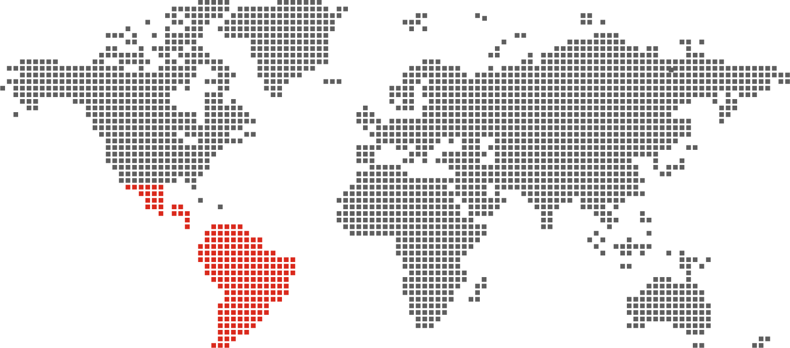 global map - mexico and south america