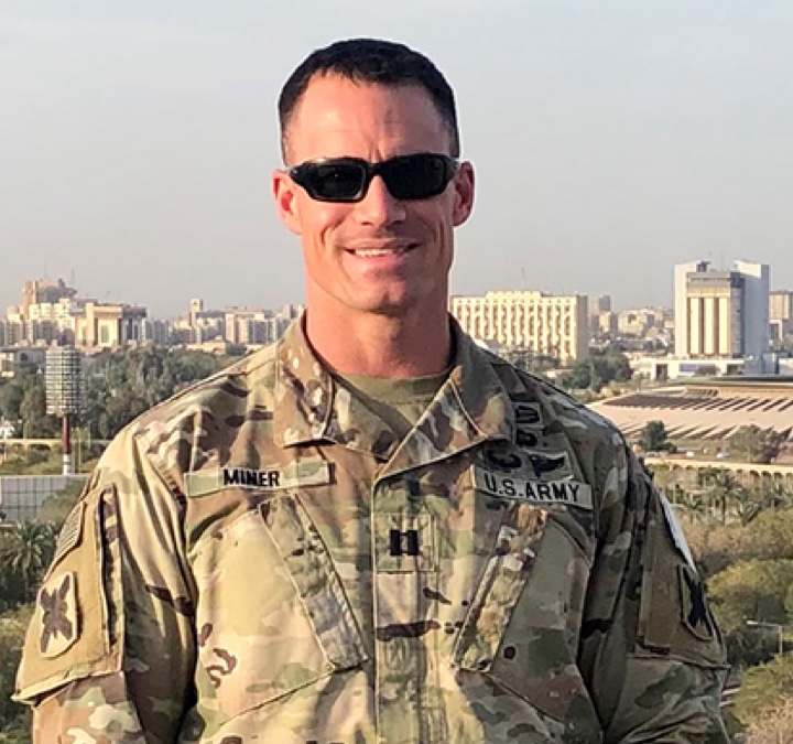 Man wearing army uniform and sunglasses