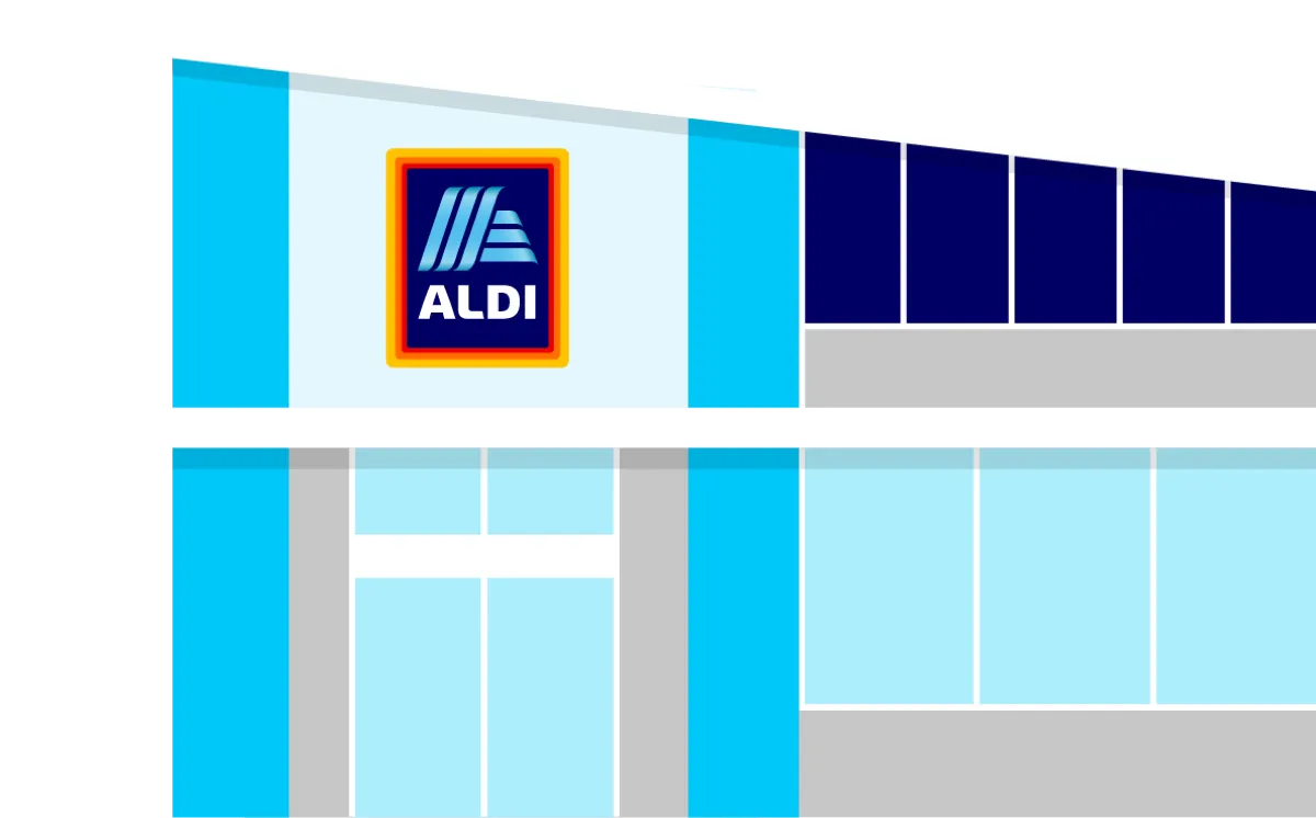aldi building illustration