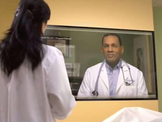 Physician video conferencing from a patient room