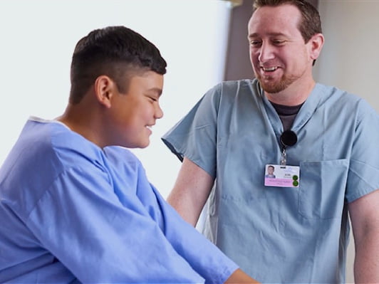 Doctor and patient taking