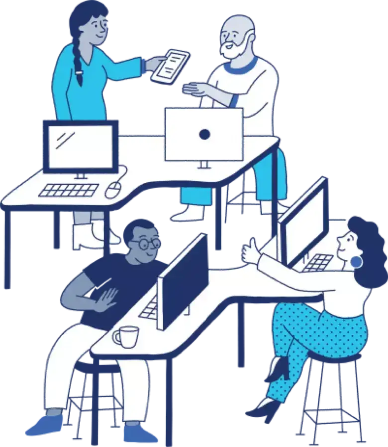 illustration of a person wearing a stethoscope