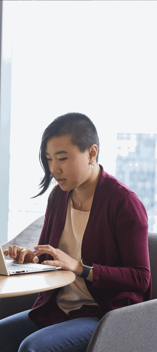 Student Working at Laptop