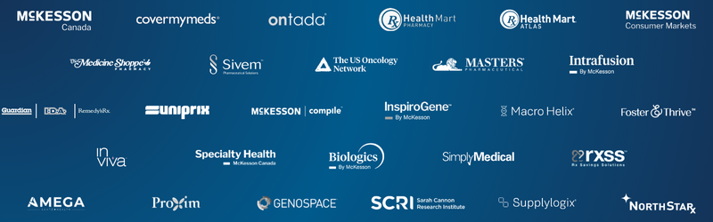 a graphic which includes all sub-brand logos that fall under McKesson Corporation