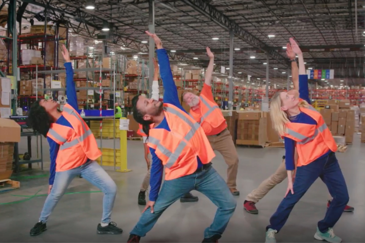 Employees stretching