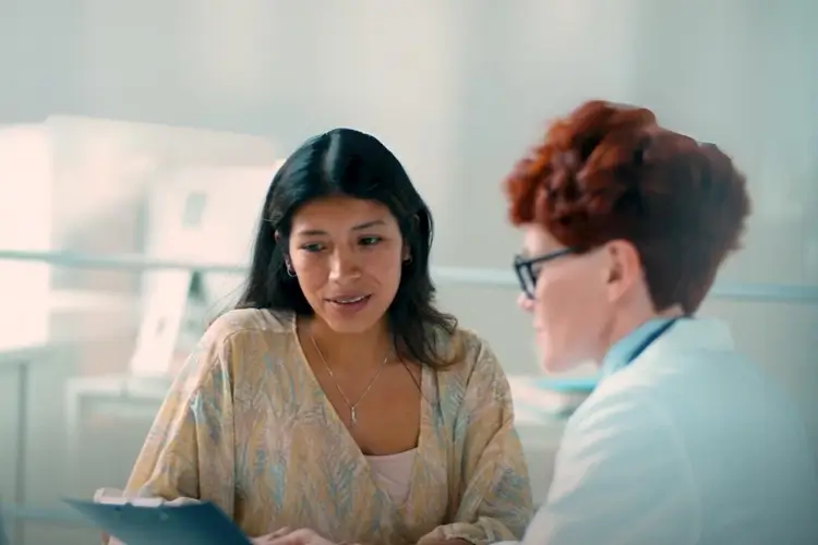 oncology doctor with patient