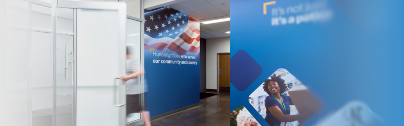 McKesson office with US flag on wall