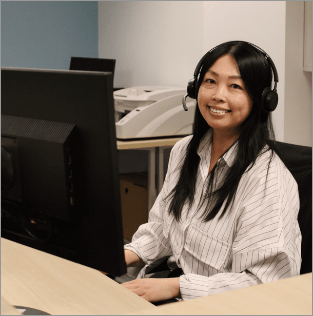 employee smiling