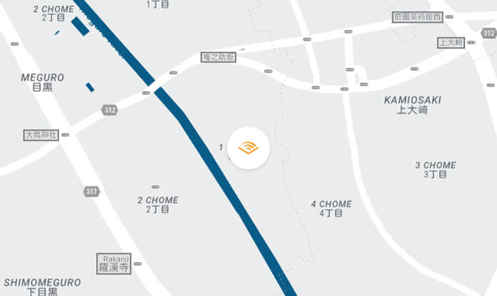photograph of office location on map