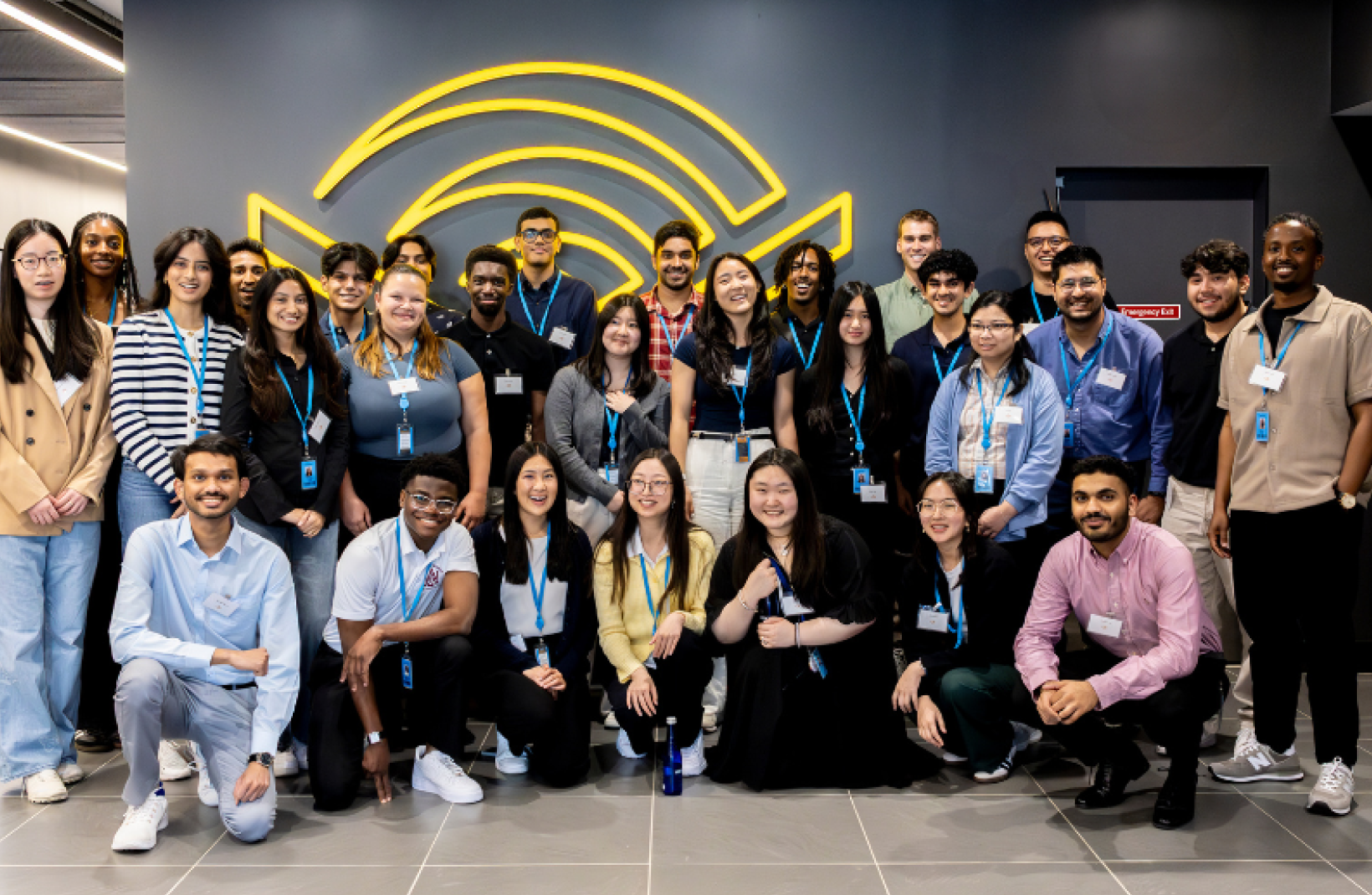 Group photo of an Audible internship class