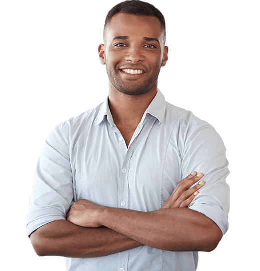 Male employee in a white shirt