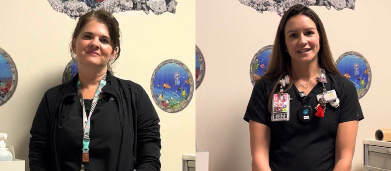 Two nurses in a side by side photo, Joslin on the left and Kristen on the right