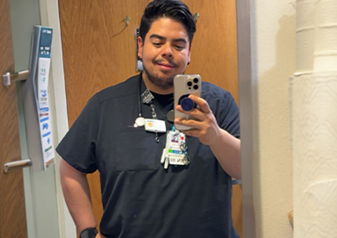 Darrell taking a photo of himself in the mirror