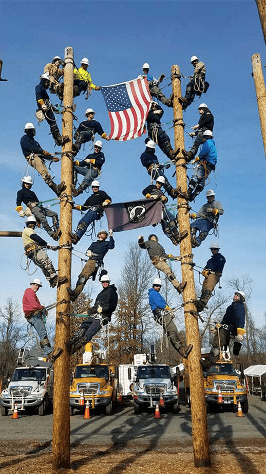 Mens with flag