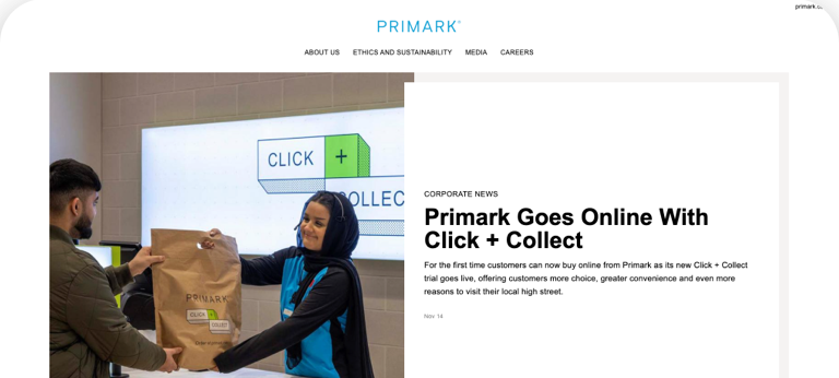 Primark's online expansion