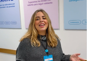 Colleague talking in store