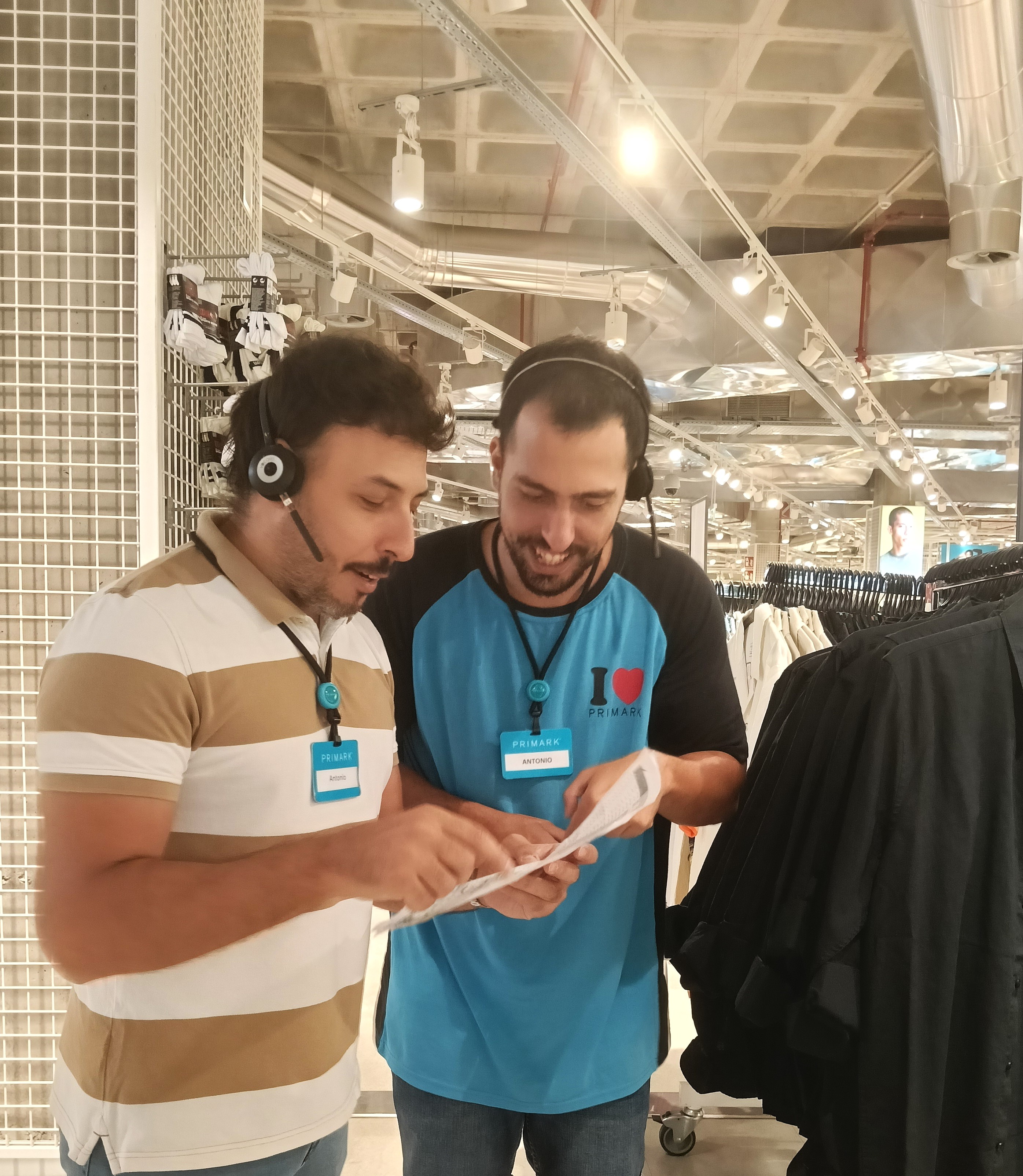 Colleagues working together in store