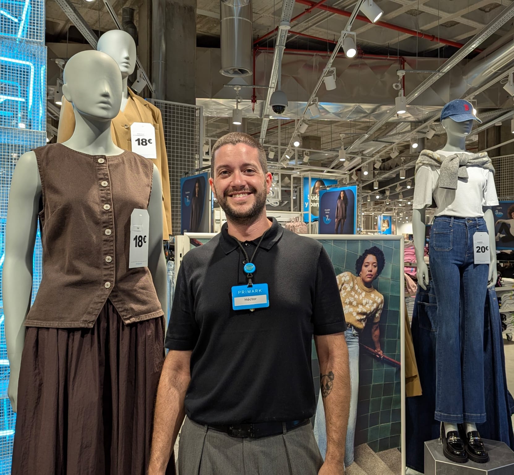 Colleague smiling in store