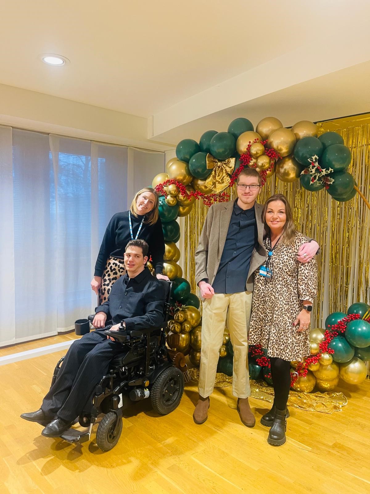 Colleagues smiling together