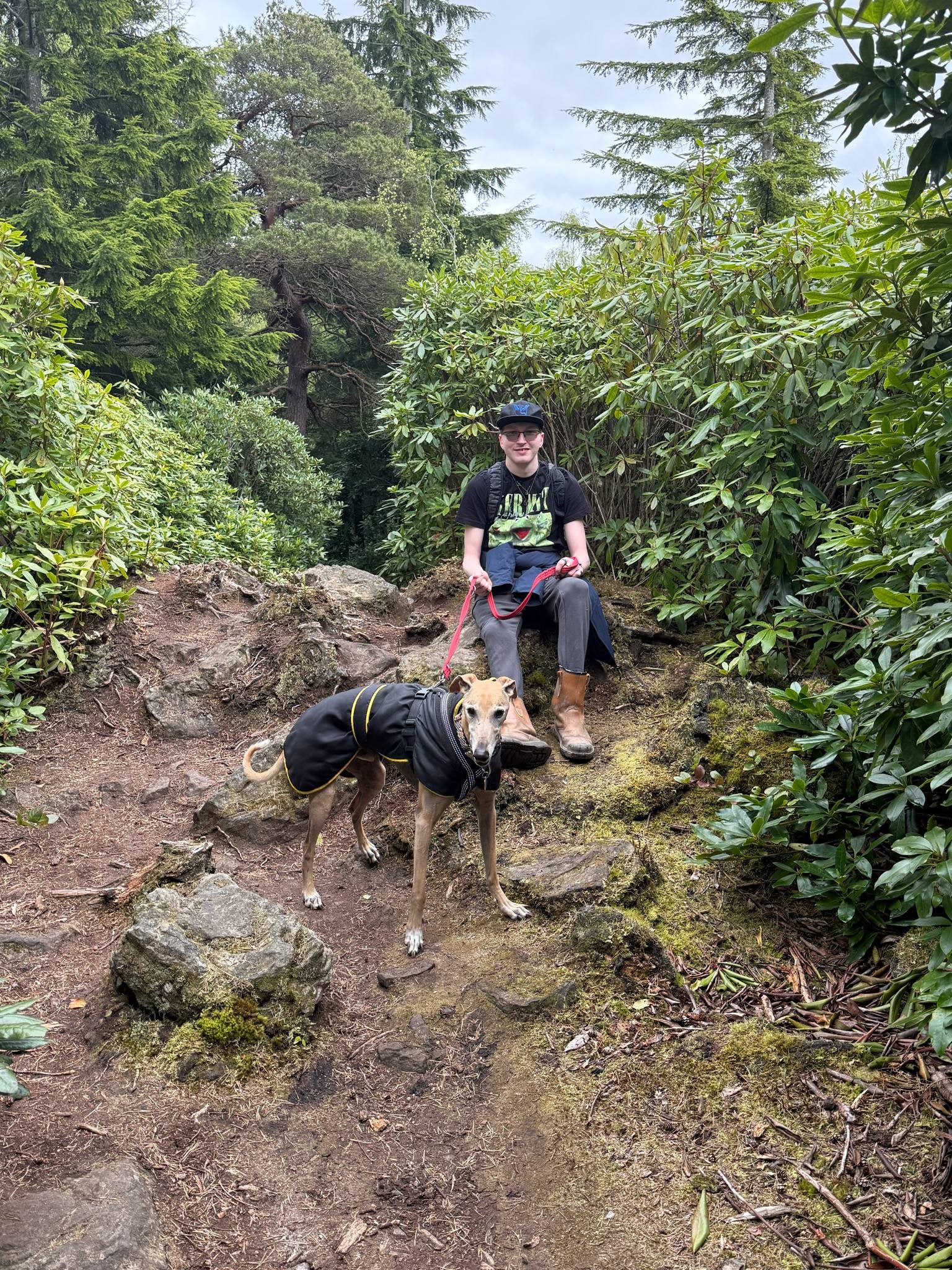 Colleague in nature with his dog