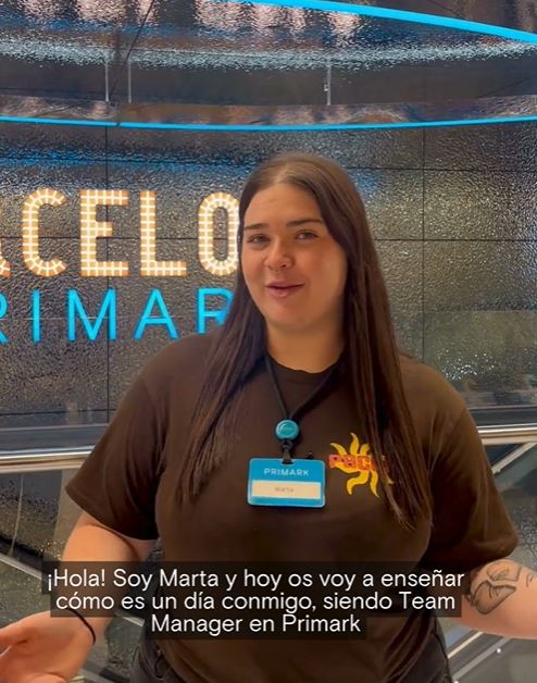 Video of a female colleague standing in a Primark store