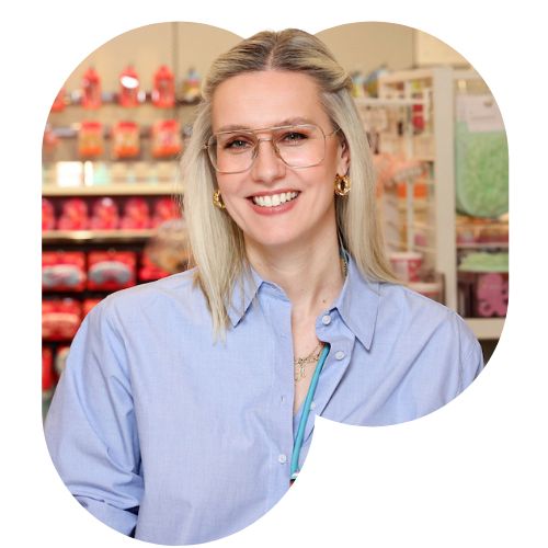 Colleague smiling in store