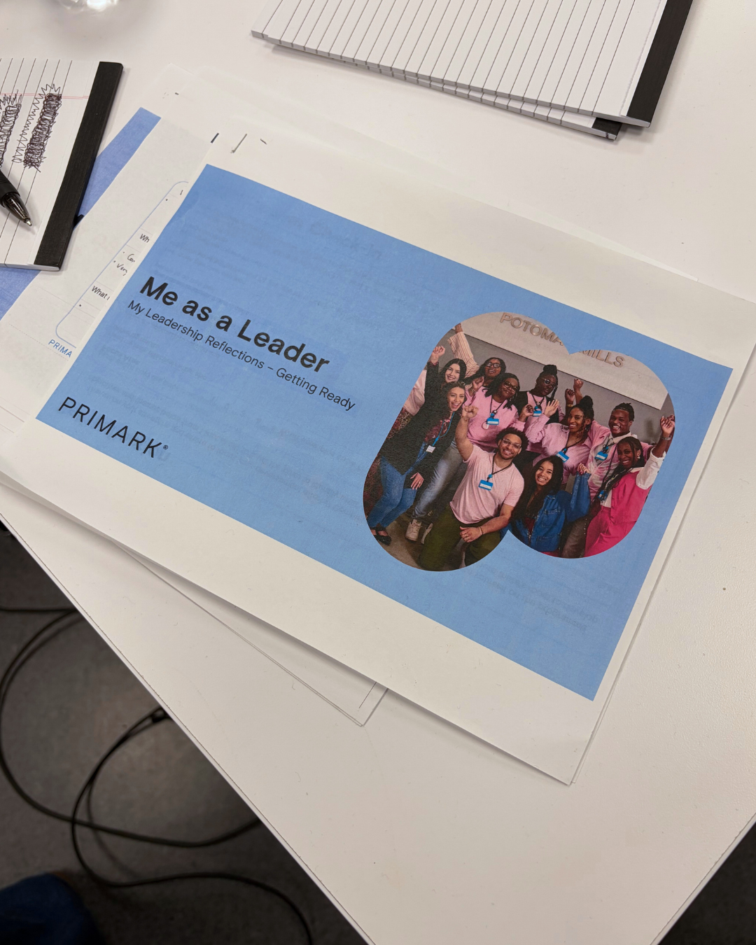 Training packet on desk