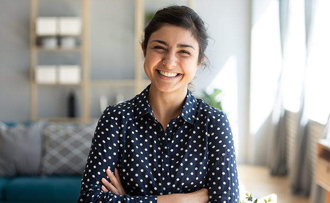 woman smiling