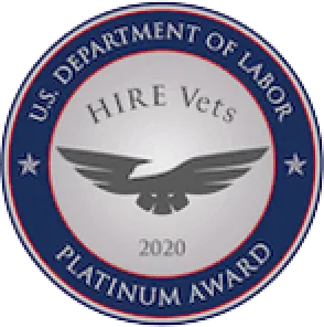 U.S Department of Labour - Hire Vets 2020 Platinum award