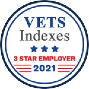 Vets Indexes - Three Star Employer 2021 award