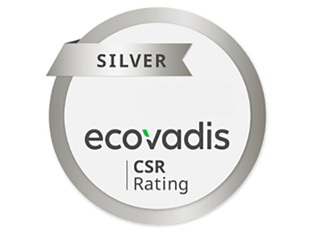 “Silver” rating by Ecovadis for business sustainability exceeding all industry benchmarks
