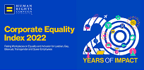 Ubicación en el 20 % de las empresas principales en el Índice de Equidad Corporativa de la Campaña de Derechos Humanos 2022