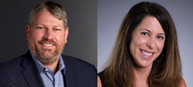 Headshots side-by-side of a male and female employee