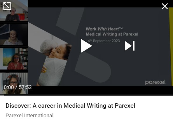 Screen shot of the Medical Writing Services Webinar Video