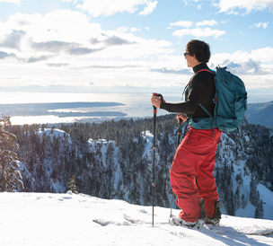 Person snowshoeing