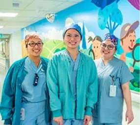 Three Nurses preparing for a procedure