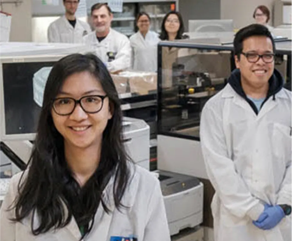 PHSA Employees working in a lab